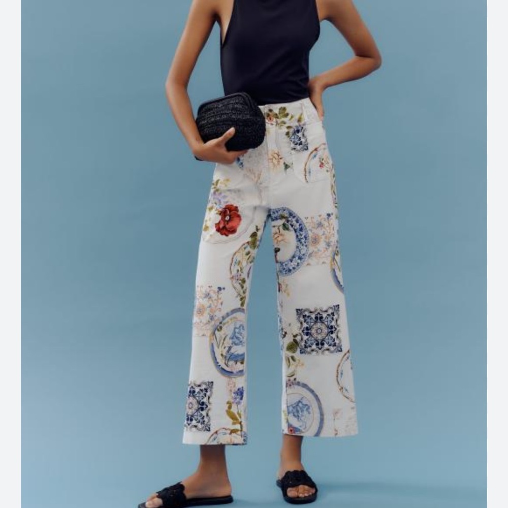 Maeve Floral and Geometric Print Pants